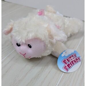 Greenbrier Fuzzy Friends Plush Lamb White Pink Bow Stuffed Animal Dollar Tree